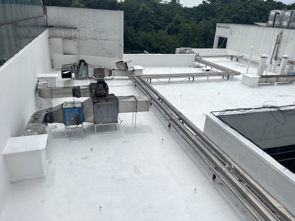 四川启明星铝业食堂屋顶防水隔热一体化施工